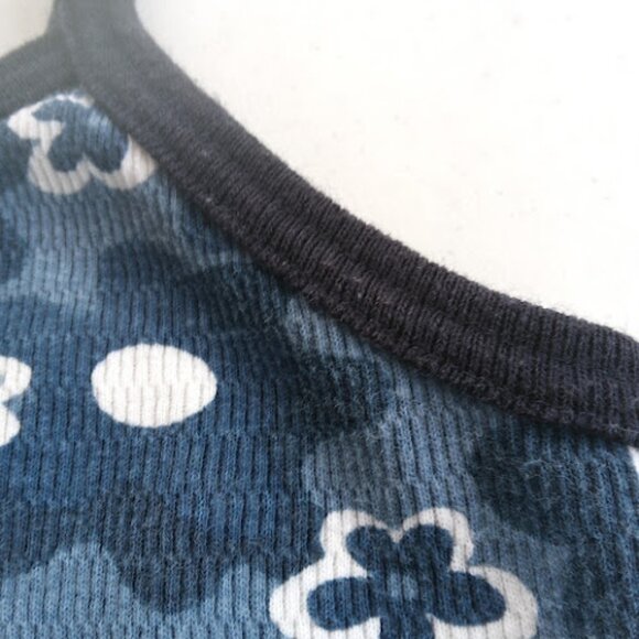 AQUA BLUES Vintage Baby Tee Y2K Ribbed Daisy Retro Floral Crop Top Blue Cami S - Picture 4 of 6